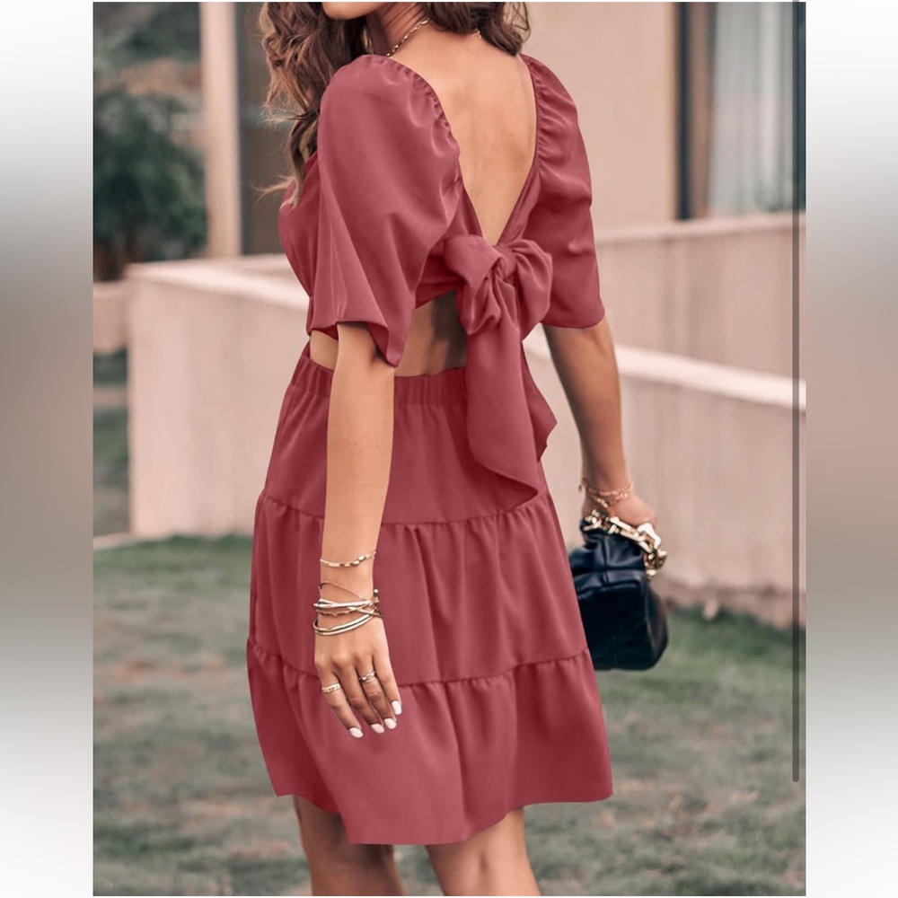 BTFBM party tiered a-lined mini dress..size XL..(NWT)paste red - Picture 5 of 5